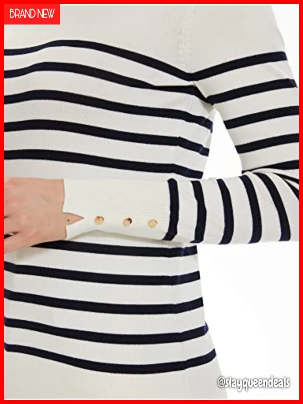 Lightweight Long Sleeve Crew Neck Striped Knit Pullover Sweater
